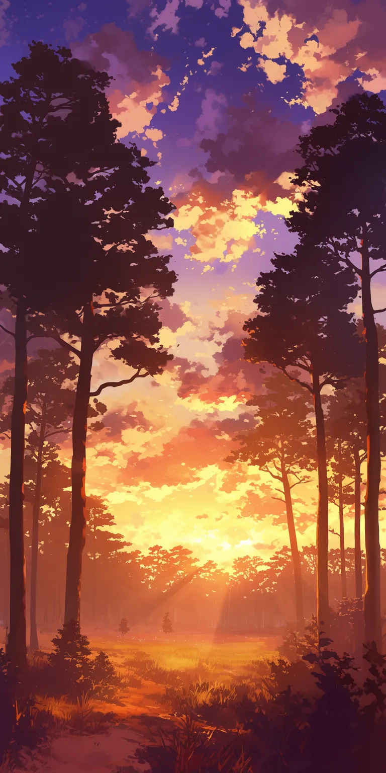 anime forest background mushishi, forest, sunset, champloo