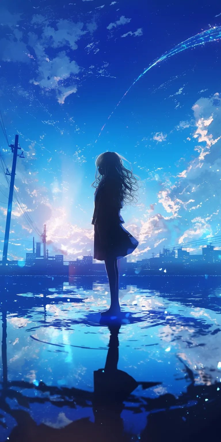 android wallpaper anime nishimiya, hyouka, mirai, tomori, sky