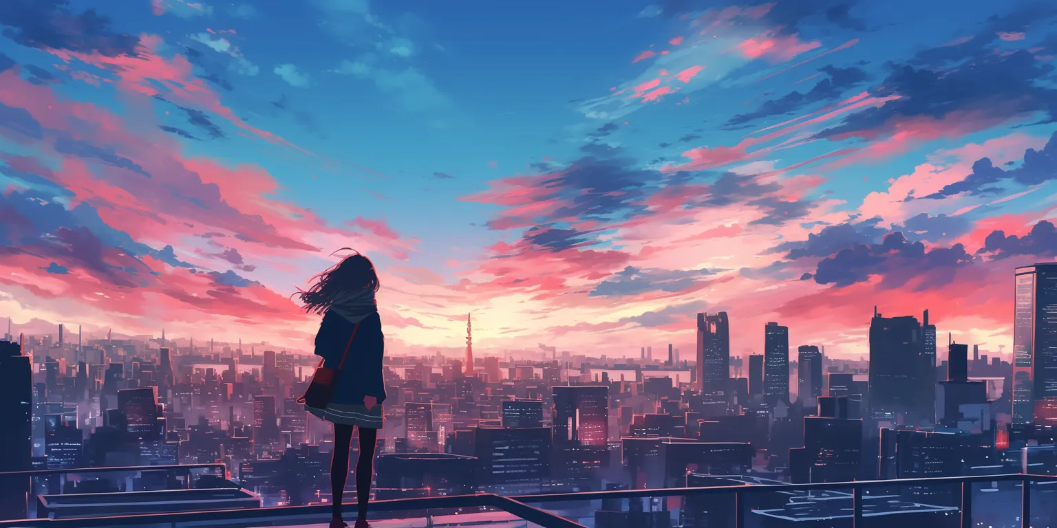 cool anime wallpaper 3440x1440, sky, mirai, 2560x1440, sunset