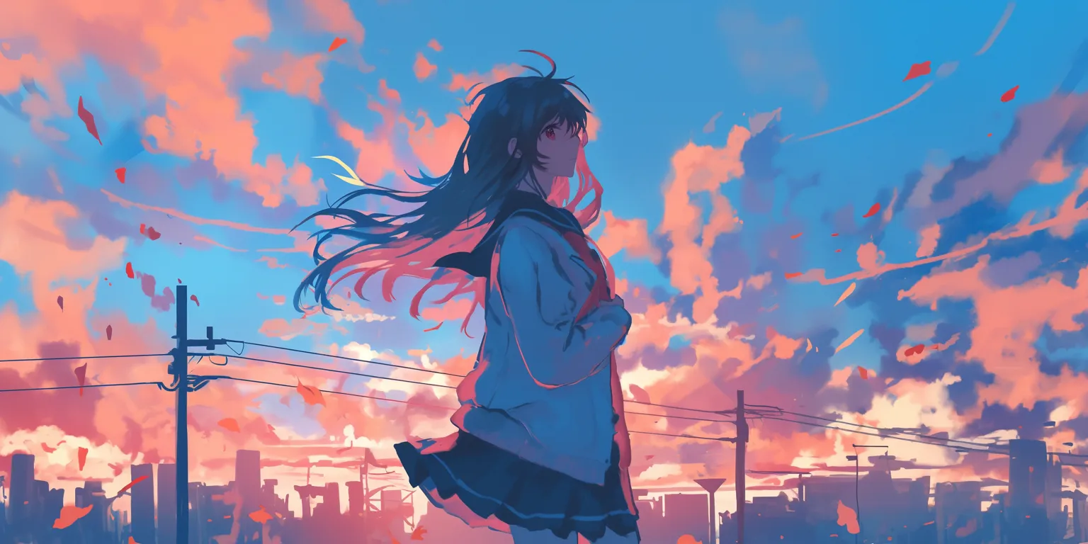 anime wallpaper lock screen sky, sunset, noragami, hatsune, hinata