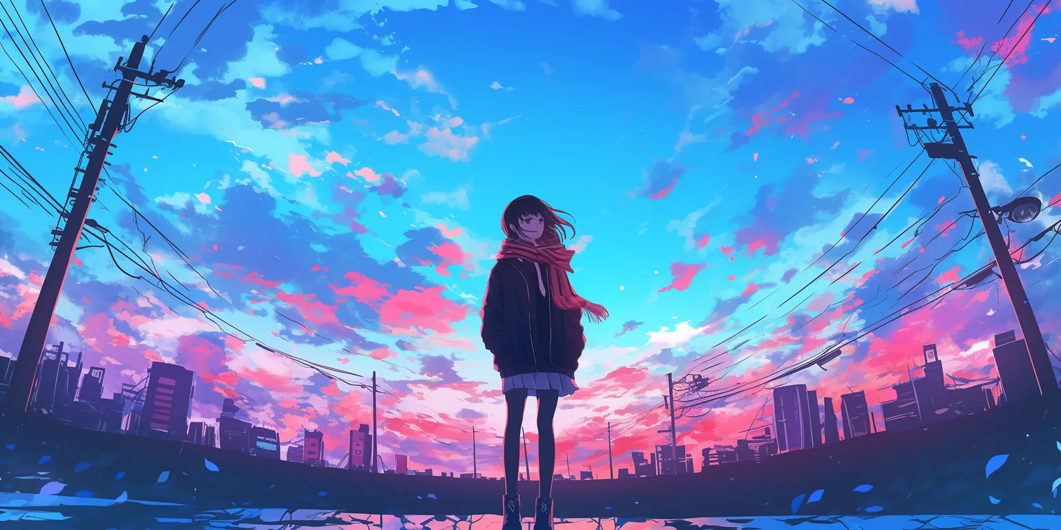 cute anime background flcl, sky, mirai, haru, hiro