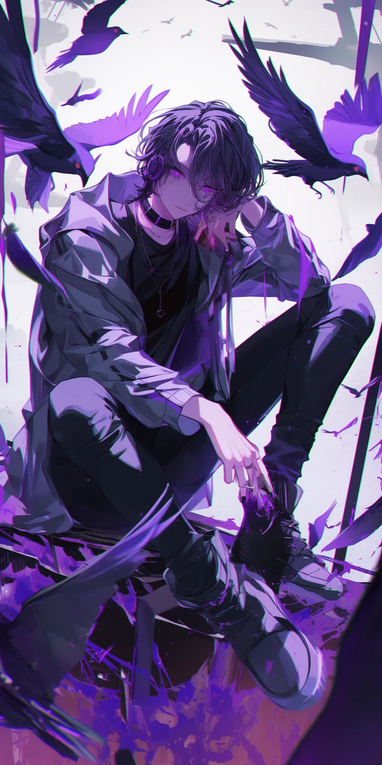 dark aesthetic anime wallpaper yato, kaneki, noragami, purple, touka