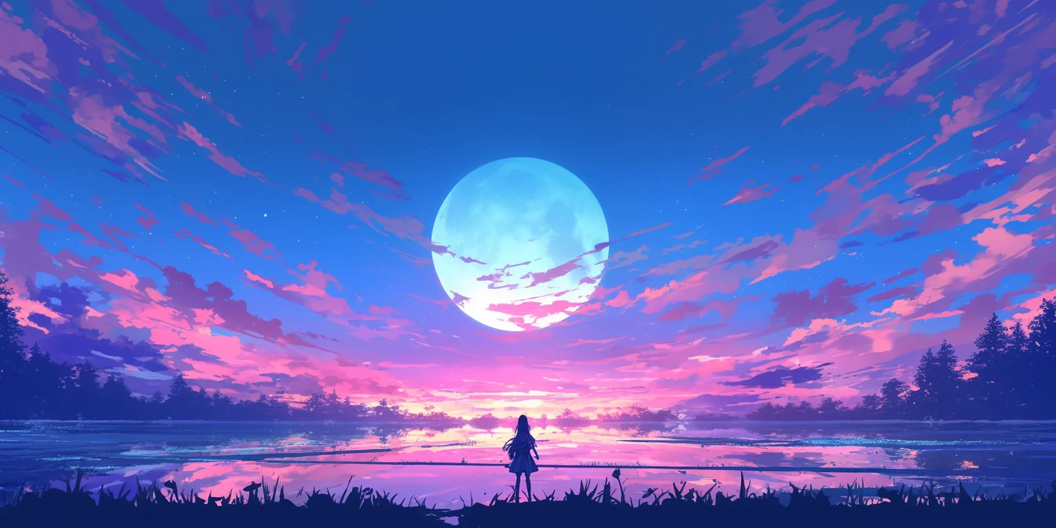 anime aesthetic wallpaper sky, ghibli, moon, ponyo, aqua