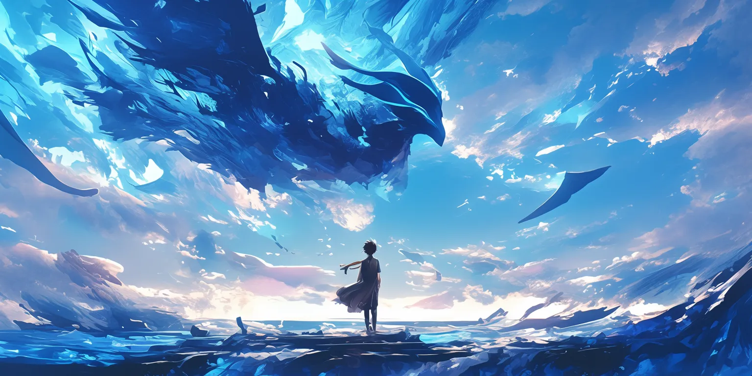 cool moving backgrounds ocean, ghibli, sky, aqua, kirito