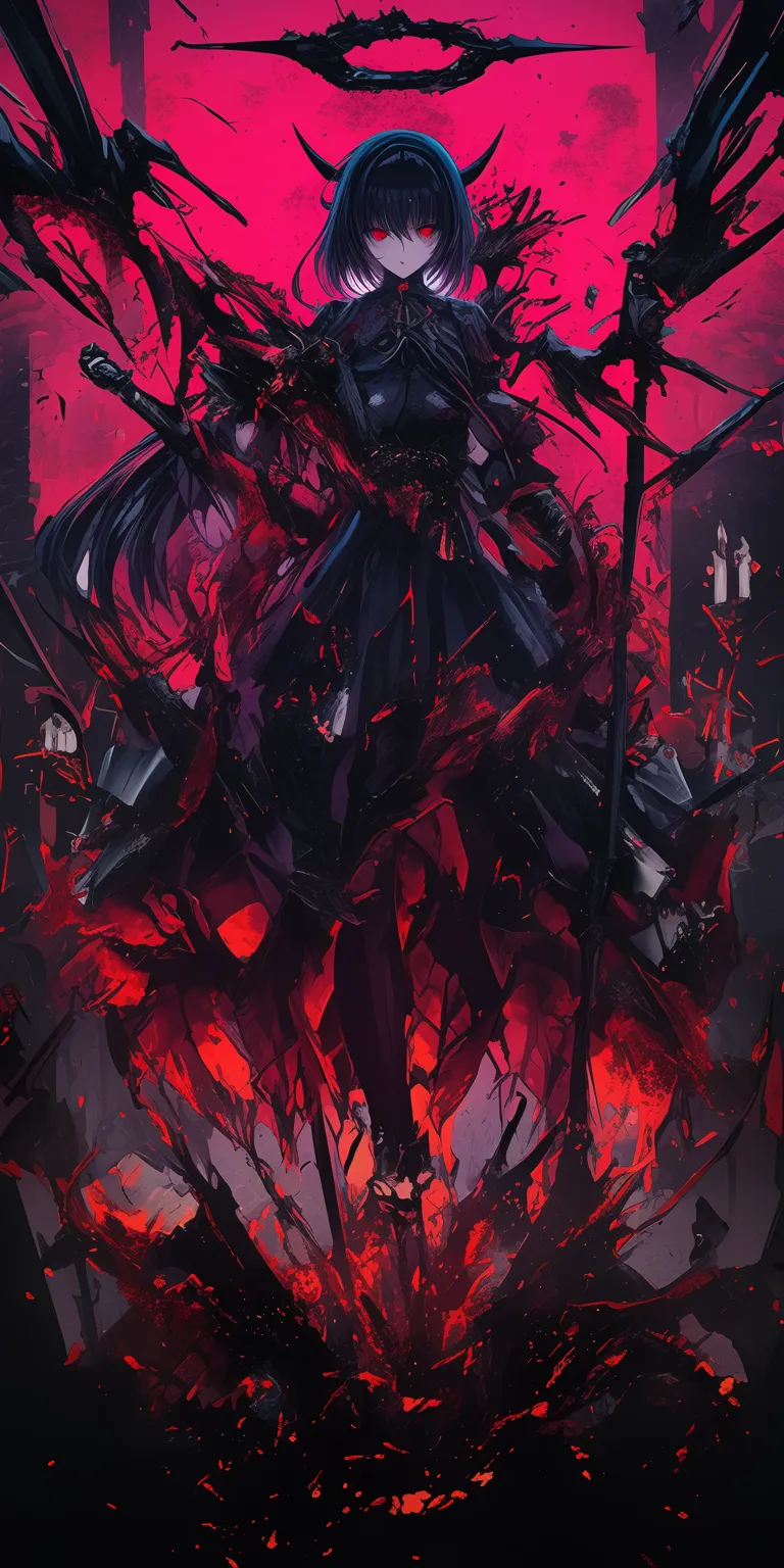 dark aesthetic anime wallpaper akame, overlord, gurren, kuromi, albedo