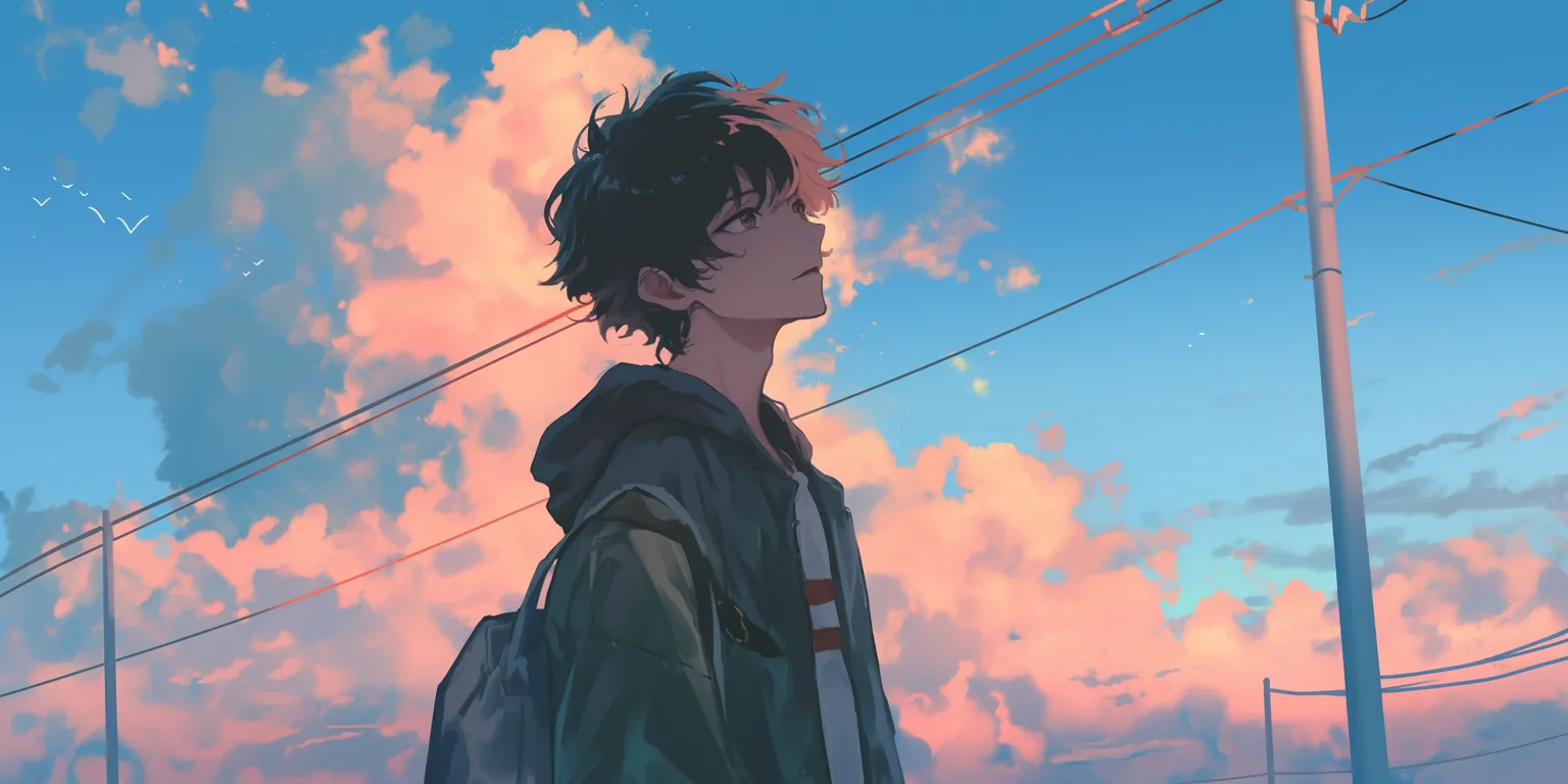 anime sad wallpaper sky, lofi, flcl, akira, 3440x1440