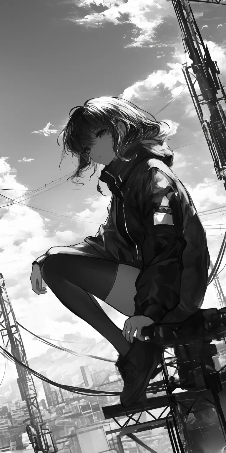 black and white anime wallpaper ciel, eren, levi, sailor, haru