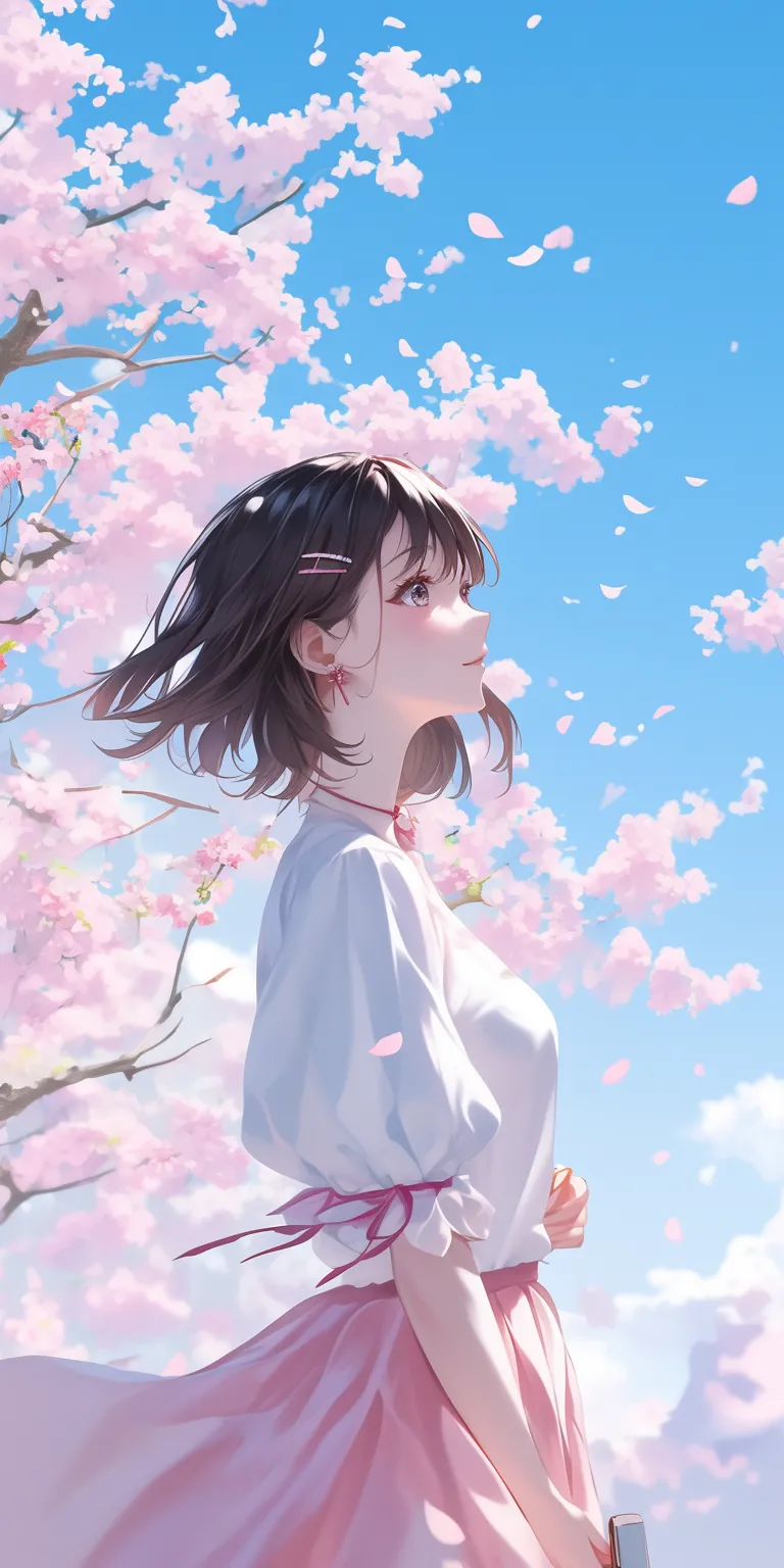 wallpaper anime pink sakura, sky, blossom, hyouka, 1920x1080