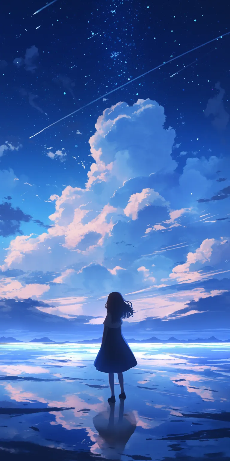 iphone anime wallpaper sky, ocean, alone, lockscreen, ghibli