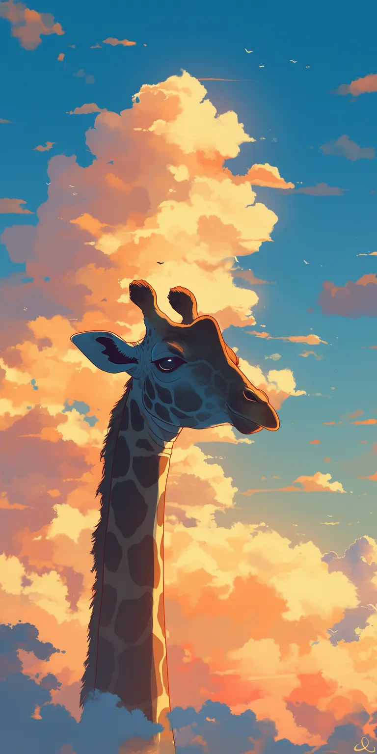 giraffe wallpaper giraffe, sky, sunset, 2560x1440, 3440x1440