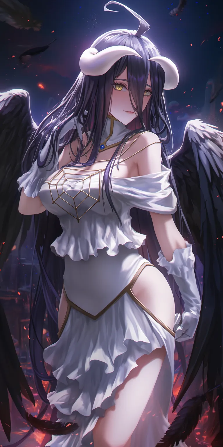 albedo overlord wallpaper albedo, seraph, kaguya, tenki, yuuki