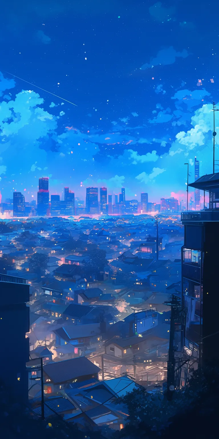 anime background night noragami, ciel, flcl, 3440x1440