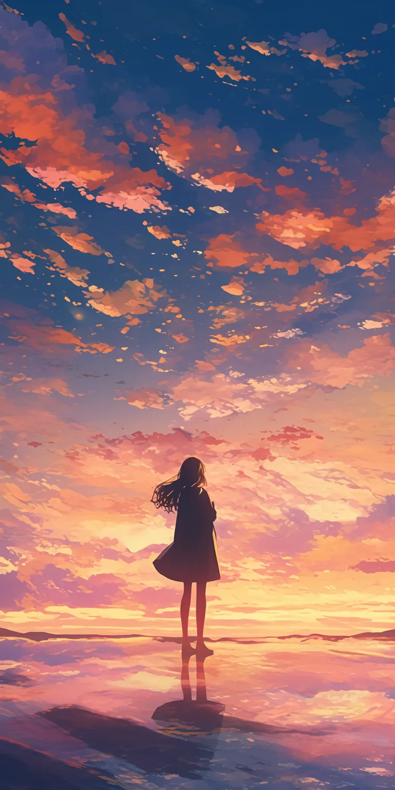 anime wallpaper ipad sky, sunset, nishimiya, ghibli, tomori