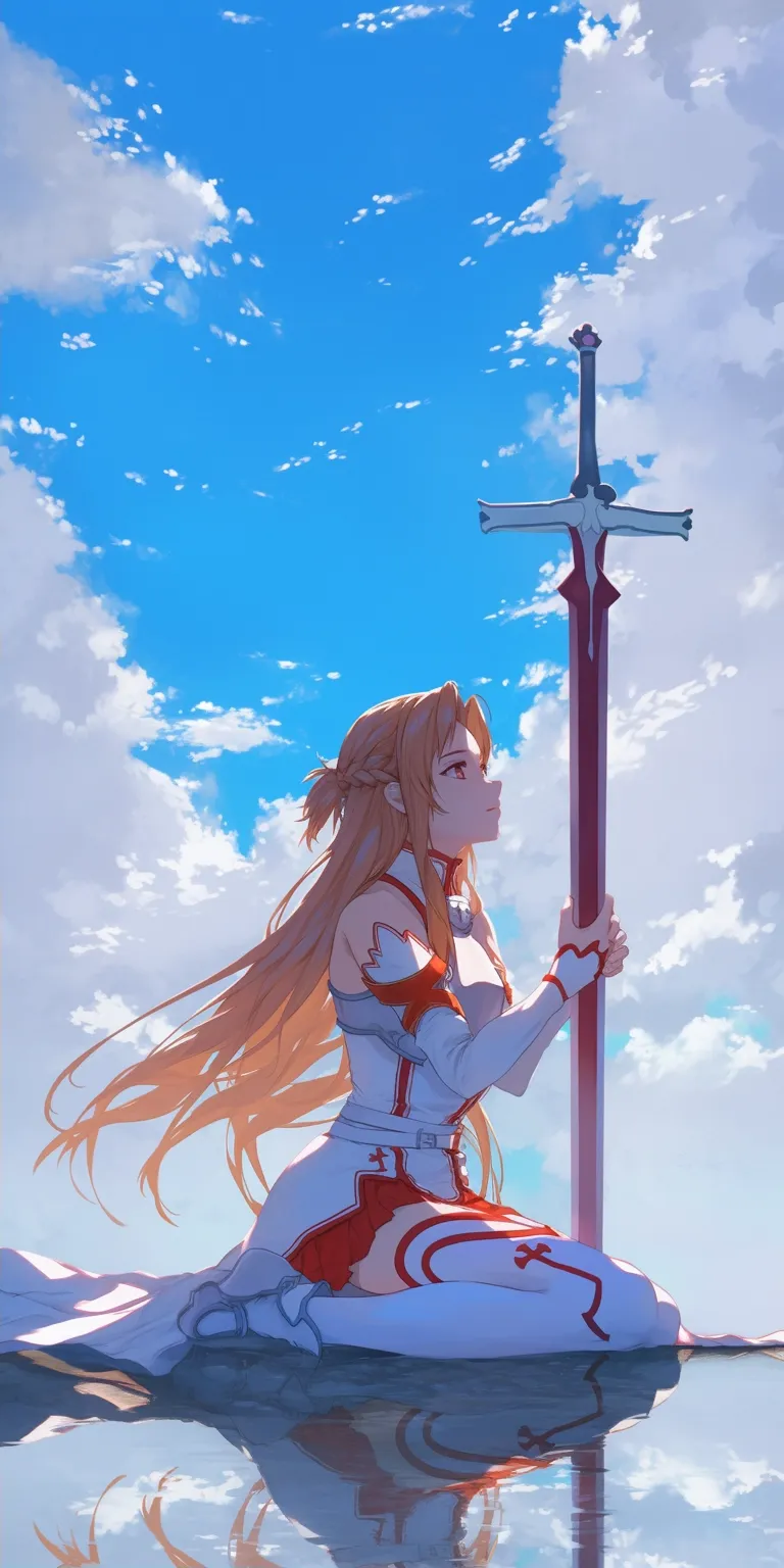 asuna yuuki wallpaper asuna, sao, heartfilia, sky, kirito