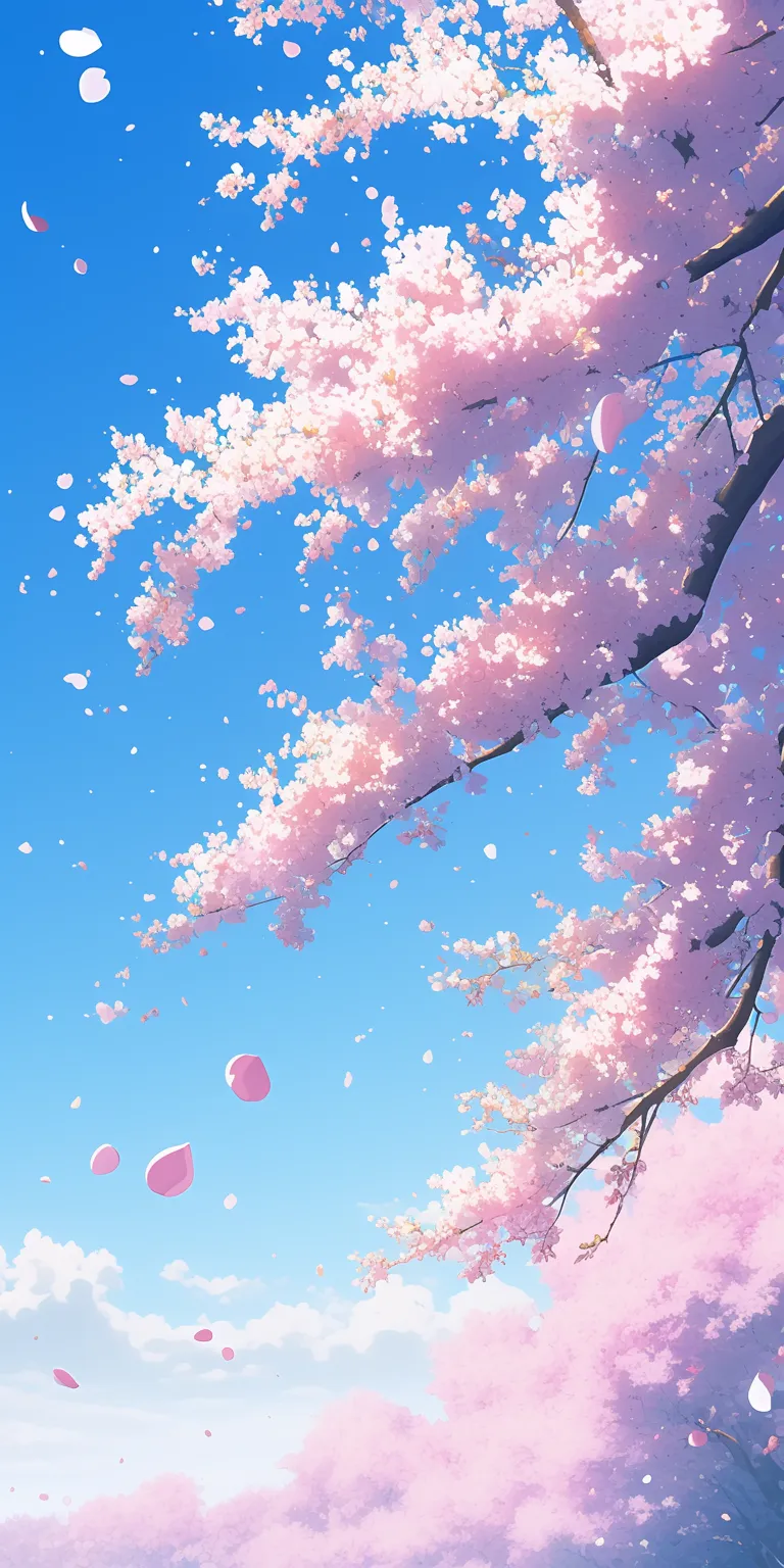 anime cherry blossom wallpaper sakura, blossom, bocchi, sky, kamisama
