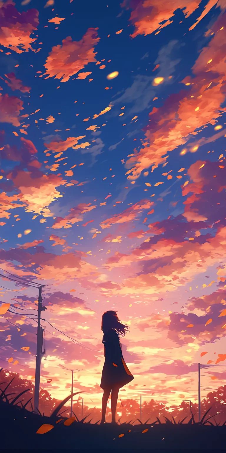 cute anime wallpaper sunset, sky, lockscreen, ghibli, flcl