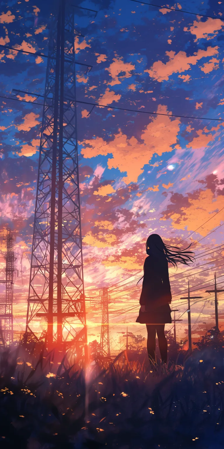 wallpaper anime aesthetic flcl, sky, sunset, mirai