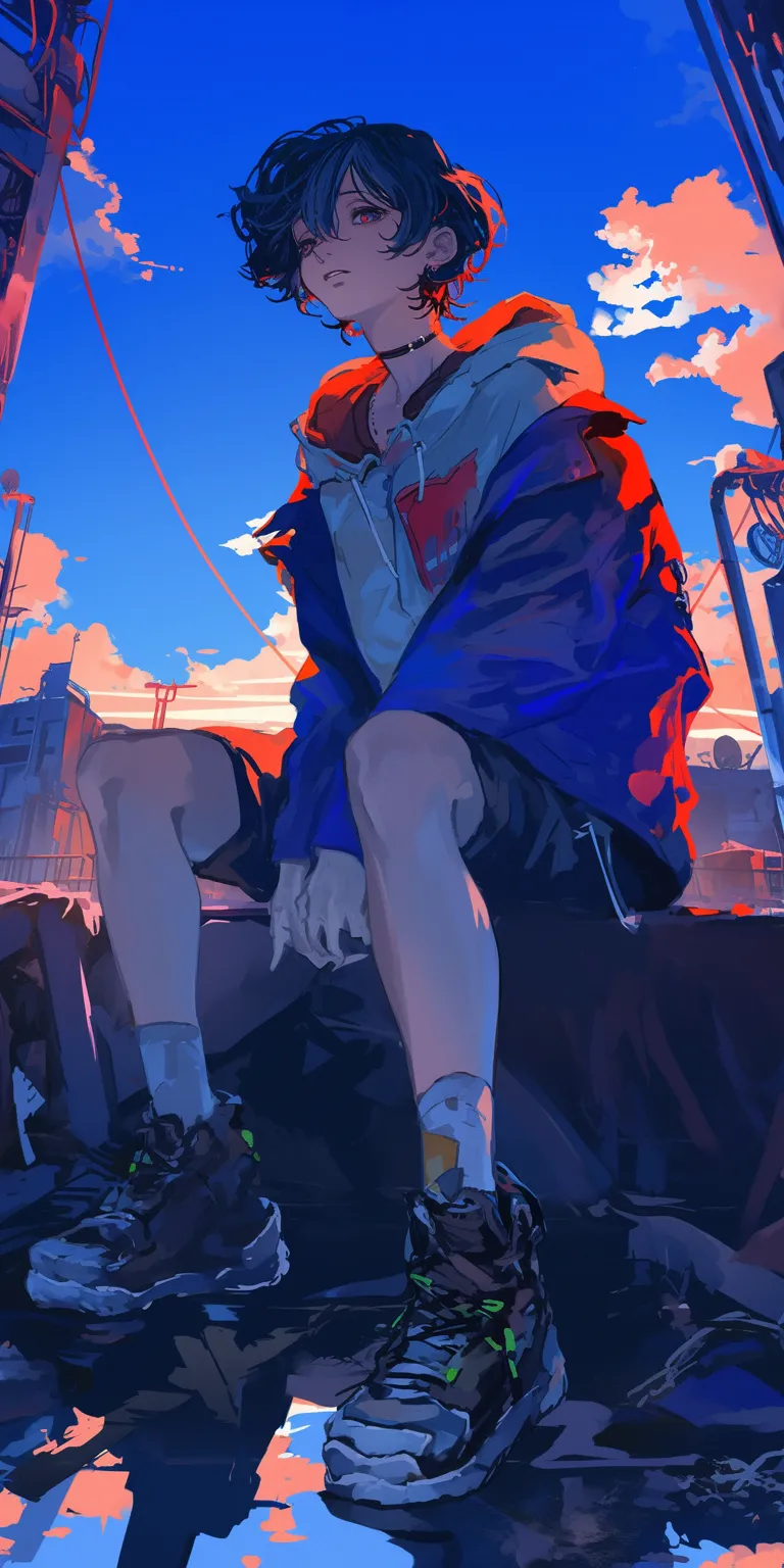 90s anime aesthetic wallpaper flcl, sailor, akatsuki, franxx, haru