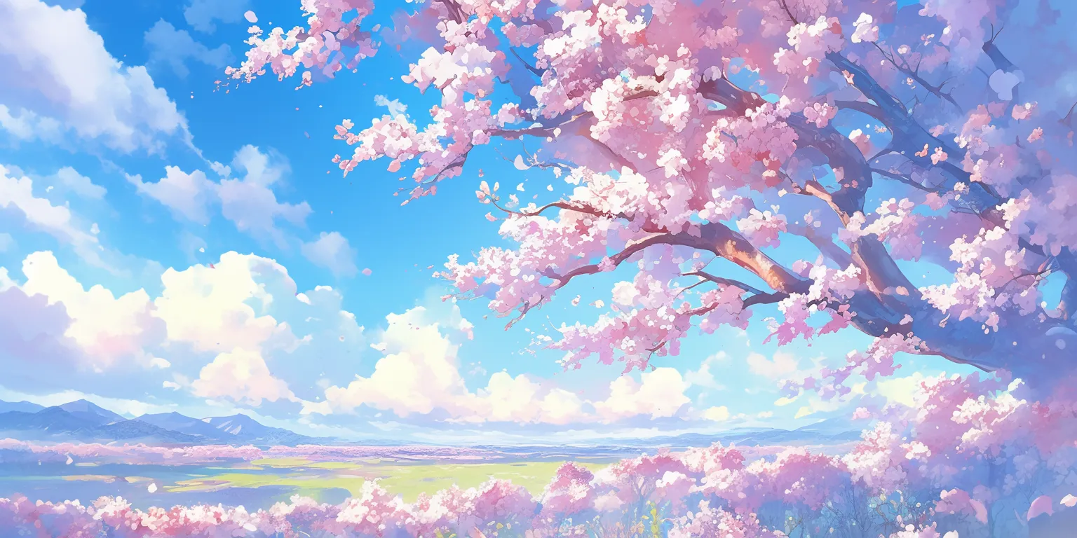anime cherry blossom wallpaper sakura, blossom, kamisama, sky, 2560x1440