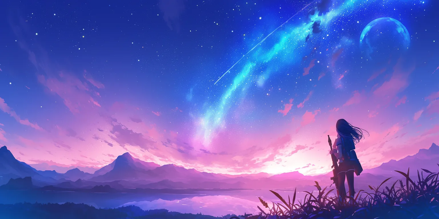 anime space background galaxy, sky, 2560x1440, 3440x1440