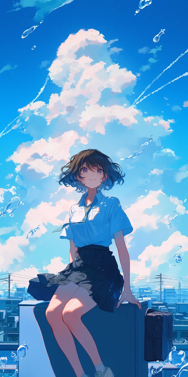 chill anime wallpaper sky, 1920x1080, 2560x1440, ocean, flcl