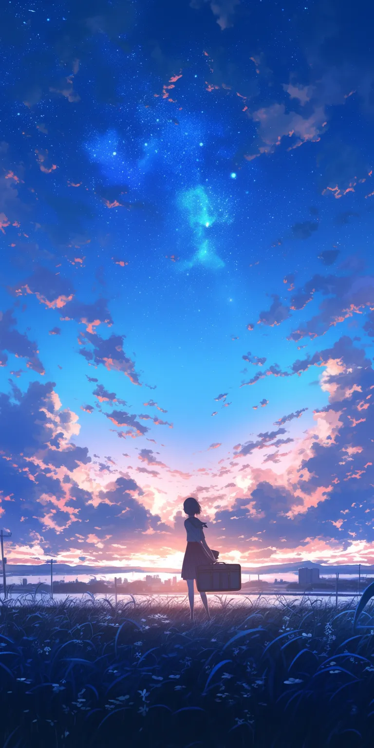 anime wallpaper 4k phone sky, lockscreen, sunset, mirai, hyouka