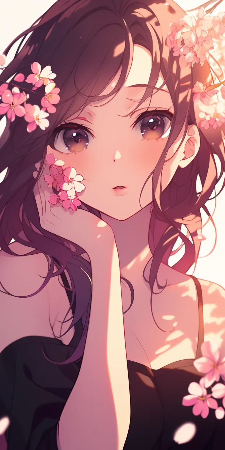 anime wallpaper aesthetic haru, hyouka, blossom, sakura, hinata
