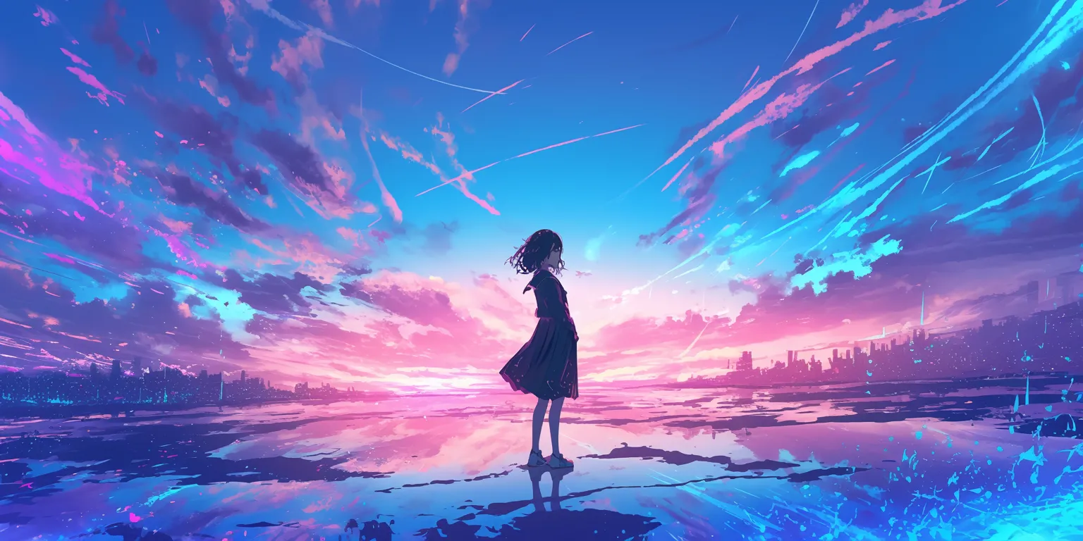 ultra hd anime wallpaper 4k ocean, sky, mirai, 1920x1080, lofi