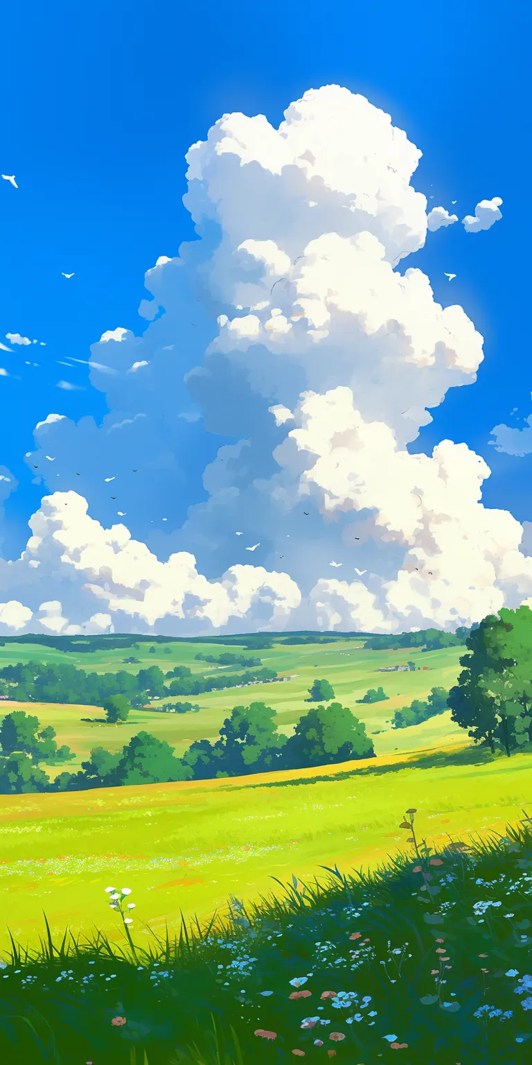 studio ghibli background sky, landscape, 2560x1440, ghibli, 3440x1440