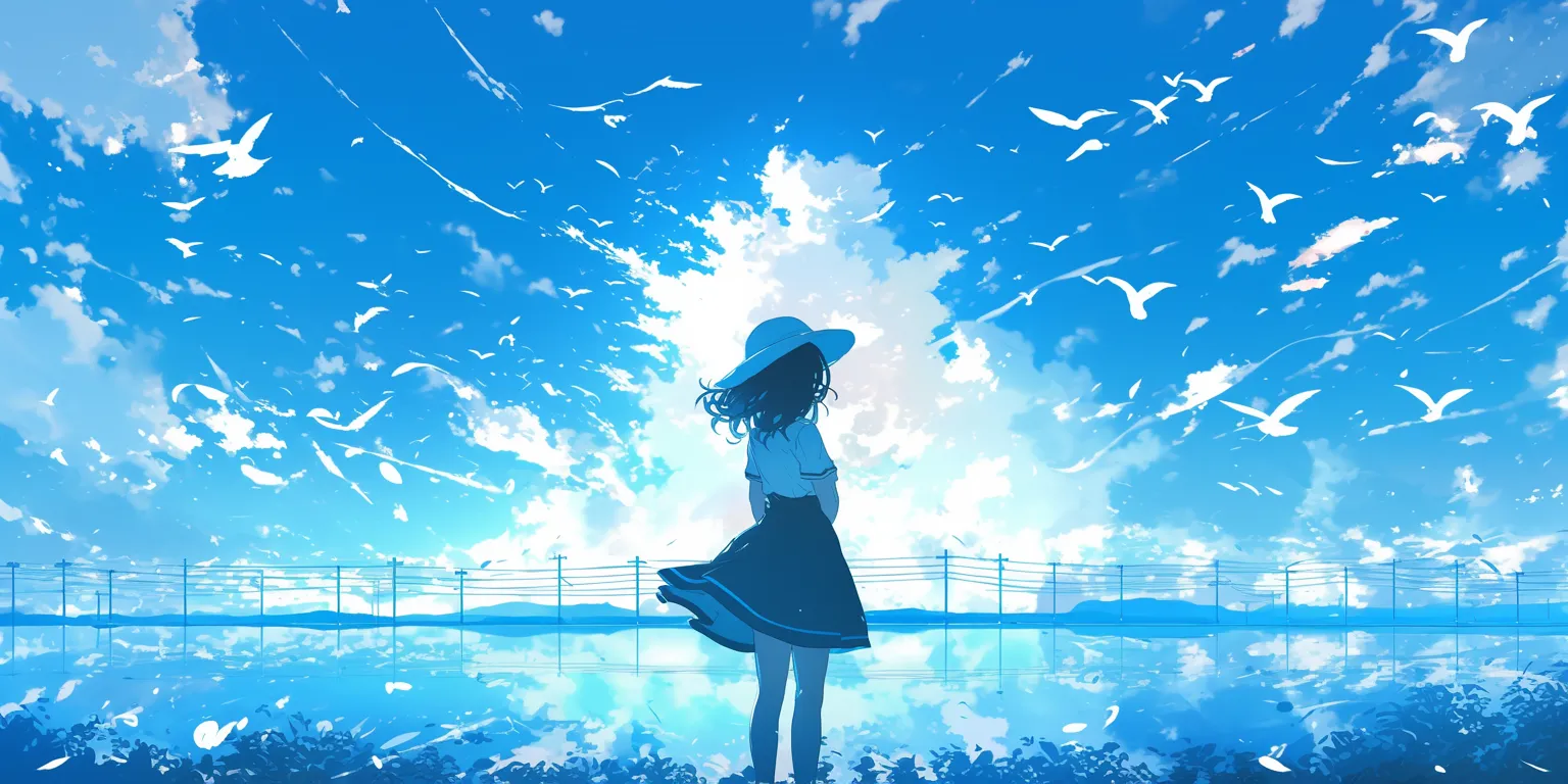 anime computer backgrounds ciel, sky, bocchi, ocean, cover
