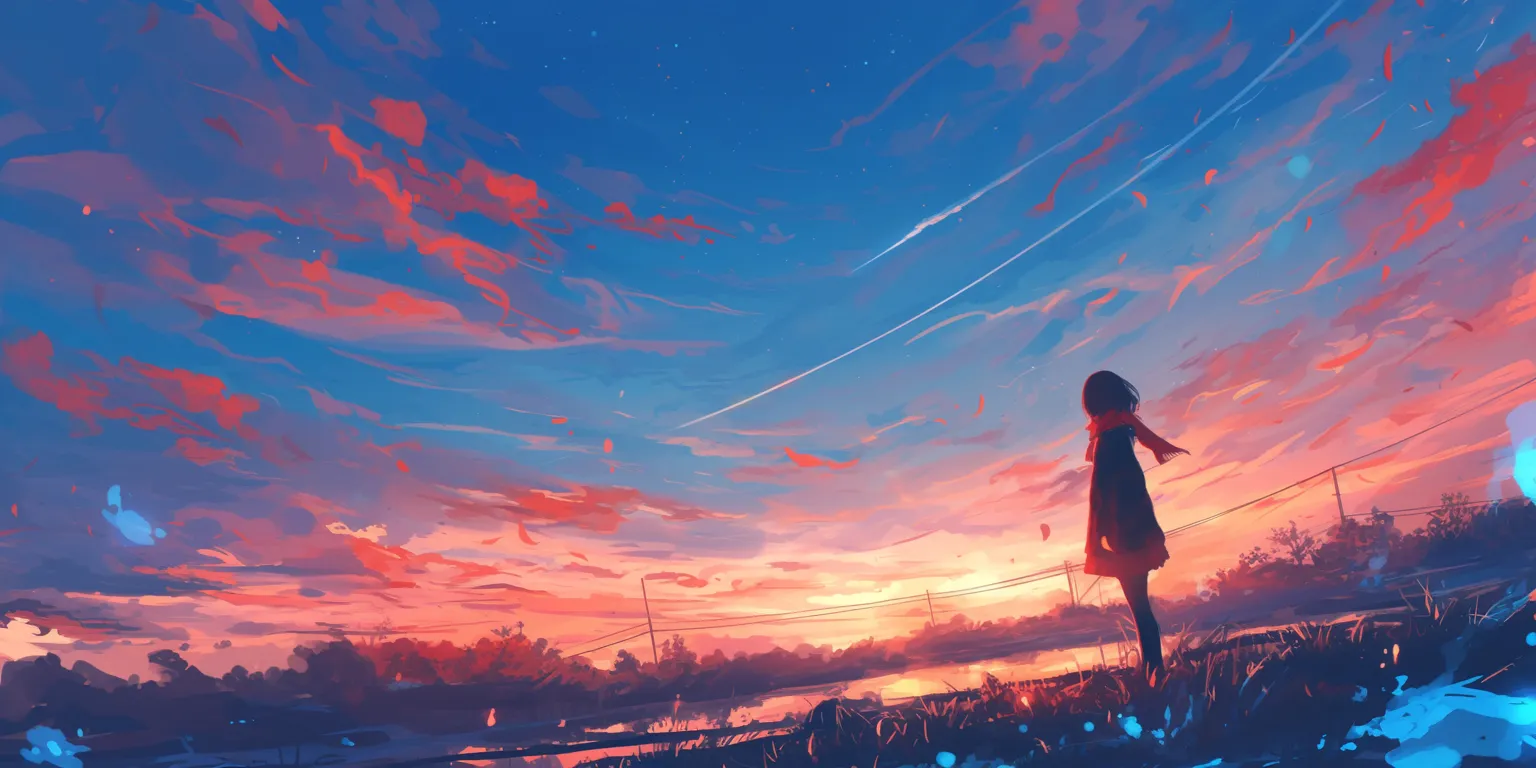 anime wall papers 3440x1440, 2560x1440, 1920x1080, sunset, sky