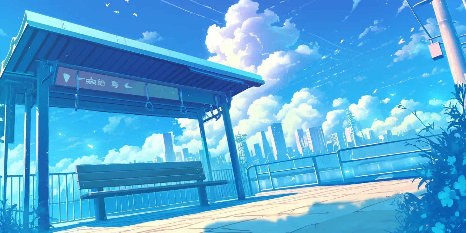 cute anime background backgrounds, flcl, scenery, background, sky