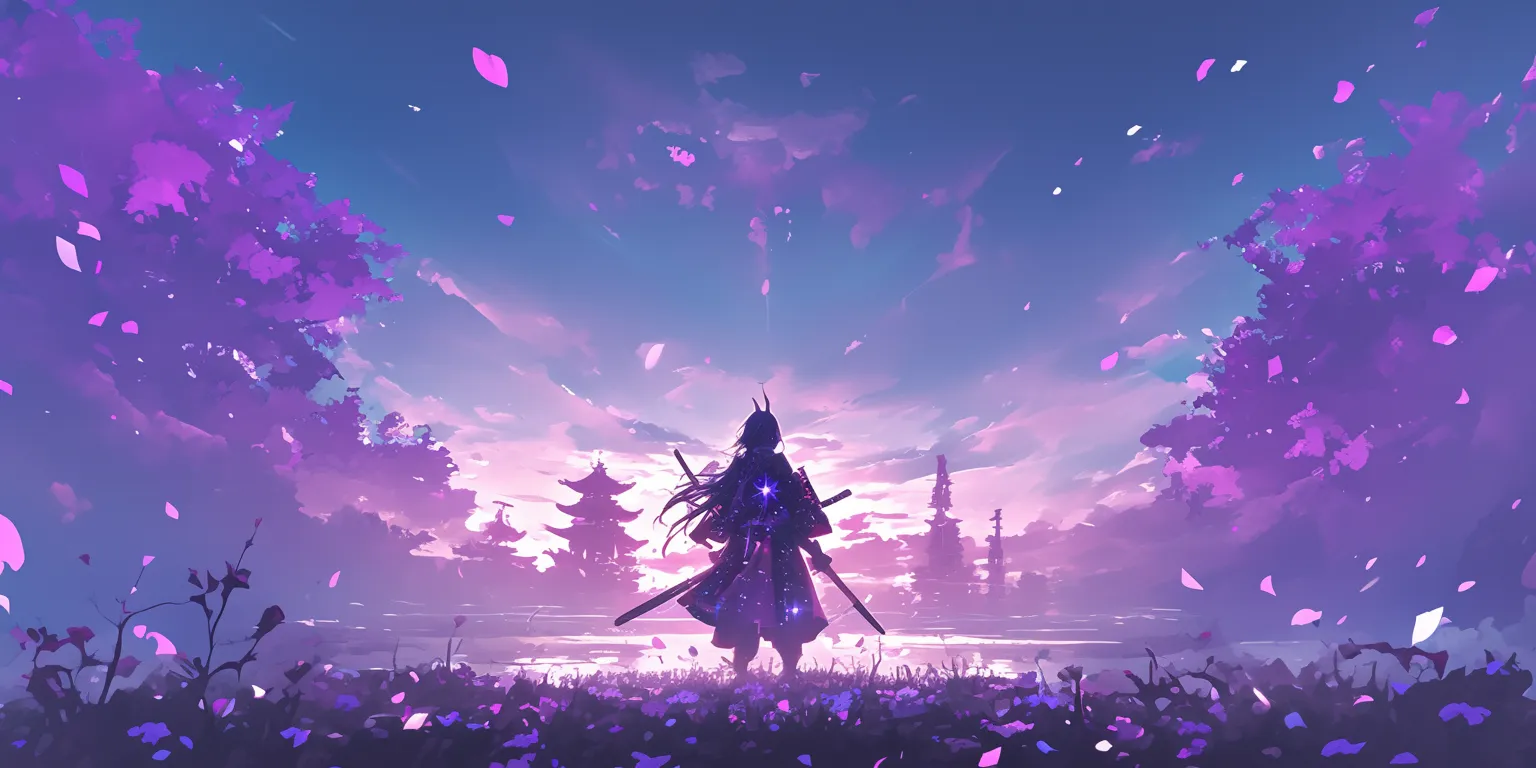 purple anime background susanoo, evergarden, wall, purple, kurosaki
