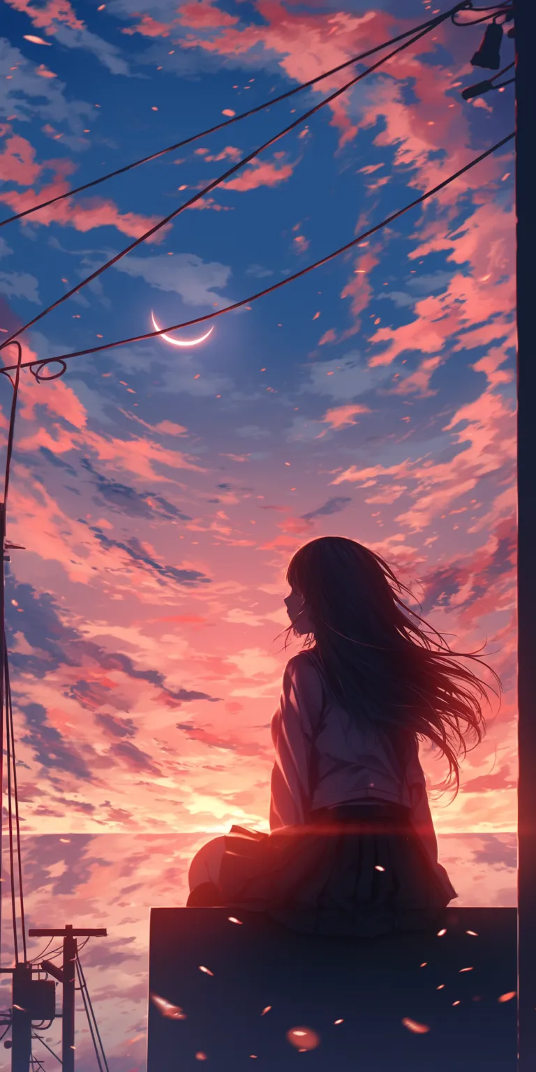 anime hot wallpaper sunset, sky, lockscreen, hyouka, noragami