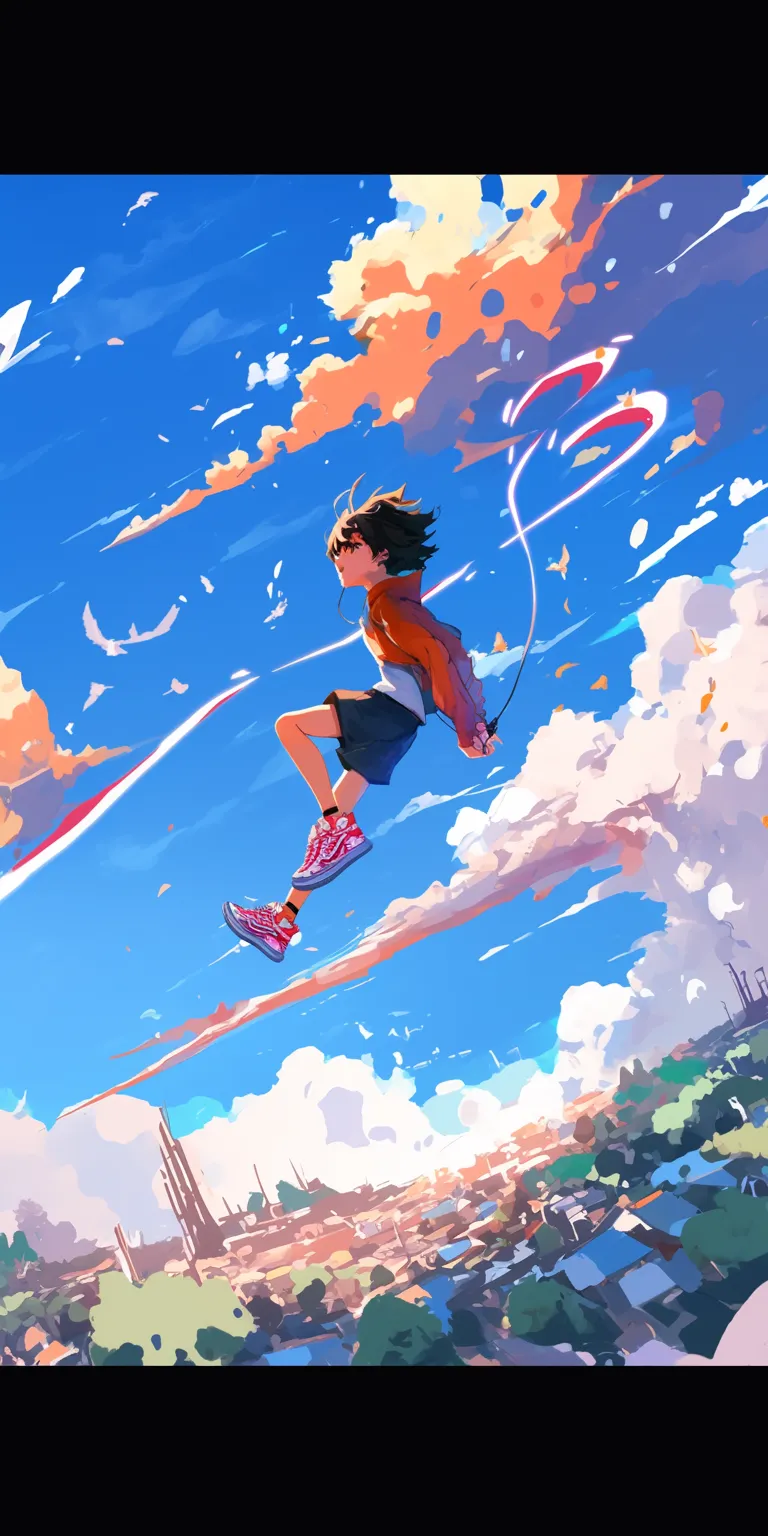 moving anime wallpaper sky, flcl, ghibli, akira, motion