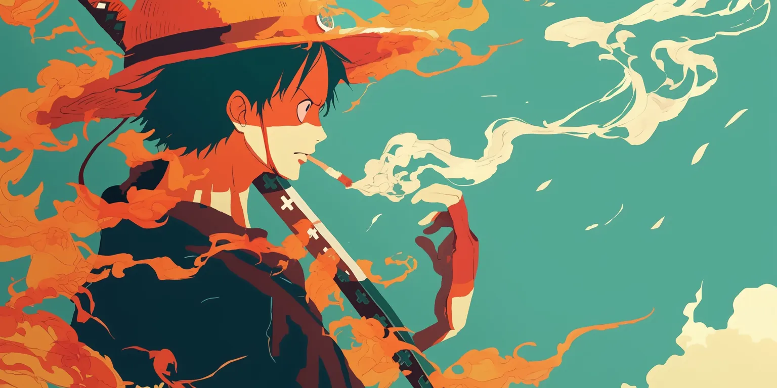 one piece minimalist wallpaper flcl, champloo, luffy, mushishi, shanks