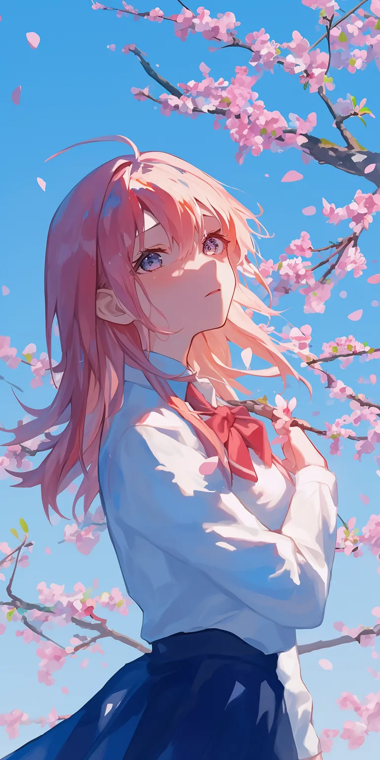 cherry blossom anime wallpaper sakura, toubun, ichigo, blossom, franxx