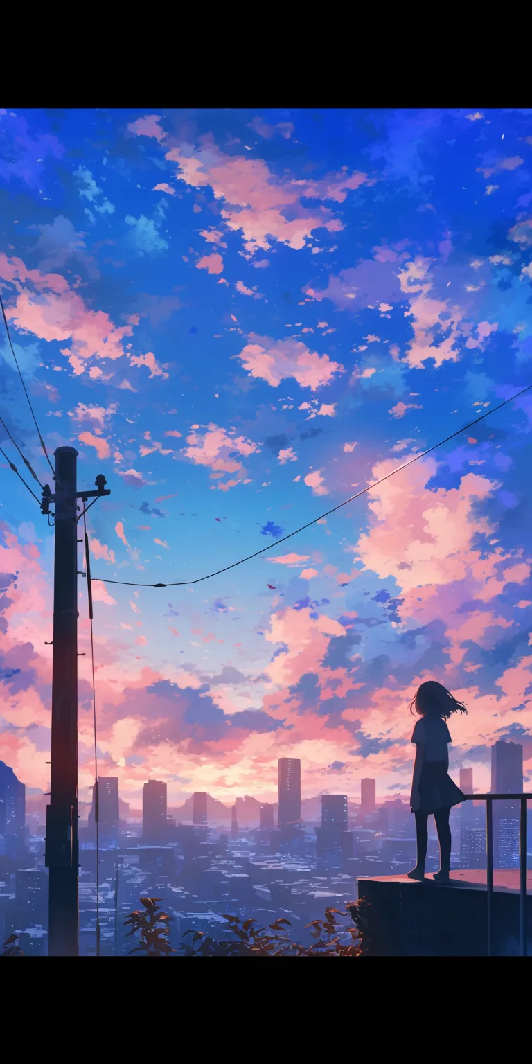 anime cool wallpaper flcl, sky, lofi, ciel, sunset