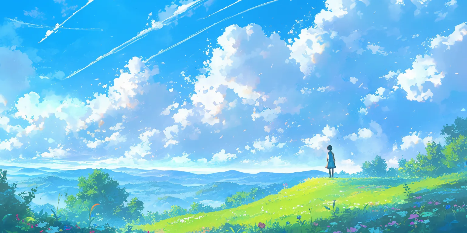 cute anime background ghibli, sky, 2560x1440, 3440x1440, 1920x1080