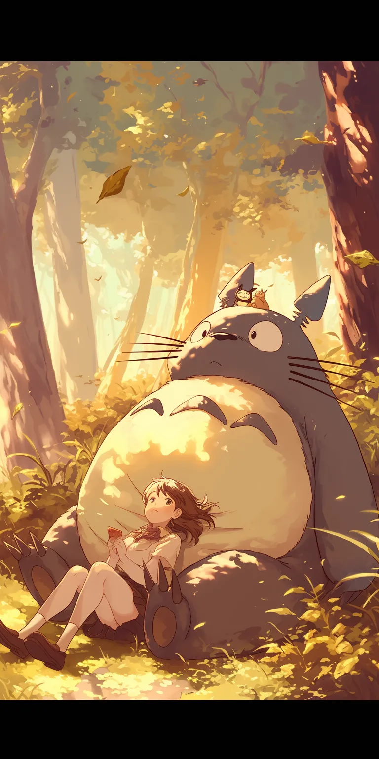 totoro iphone wallpaper totoro, ghibli, mononoke, yuujinchou, nook