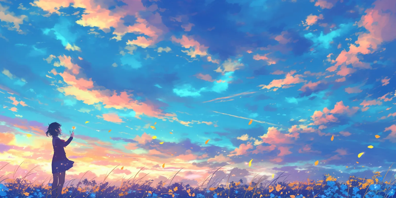 beautiful anime wallpaper sky, ciel, evergarden, sunset, background