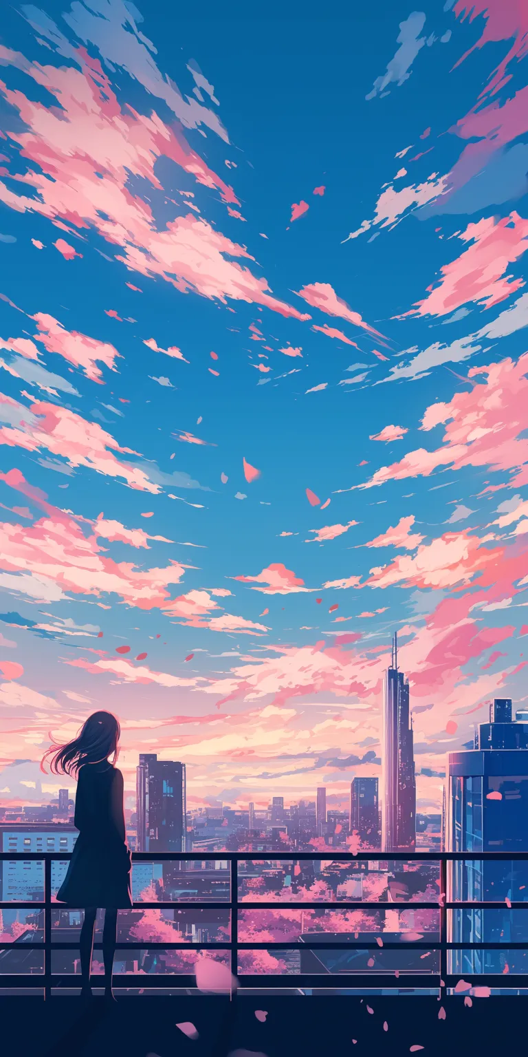pink anime background sky, lockscreen, sakura, 3440x1440, bocchi