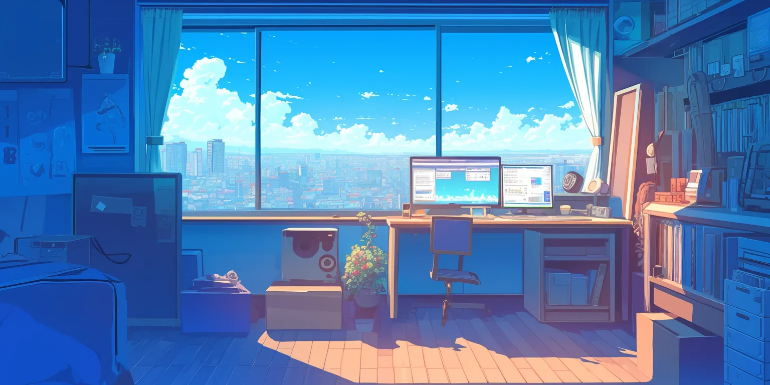 anime room background classroom, windows, lofi, desktop