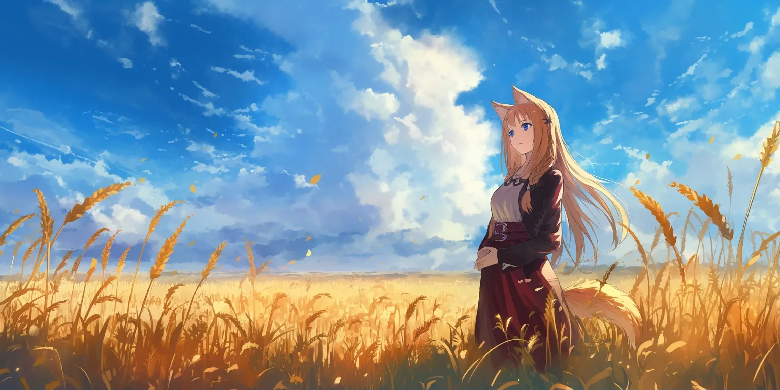 spice and wolf wallpaper asuna, nishimiya, 1920x1080, field, mirai