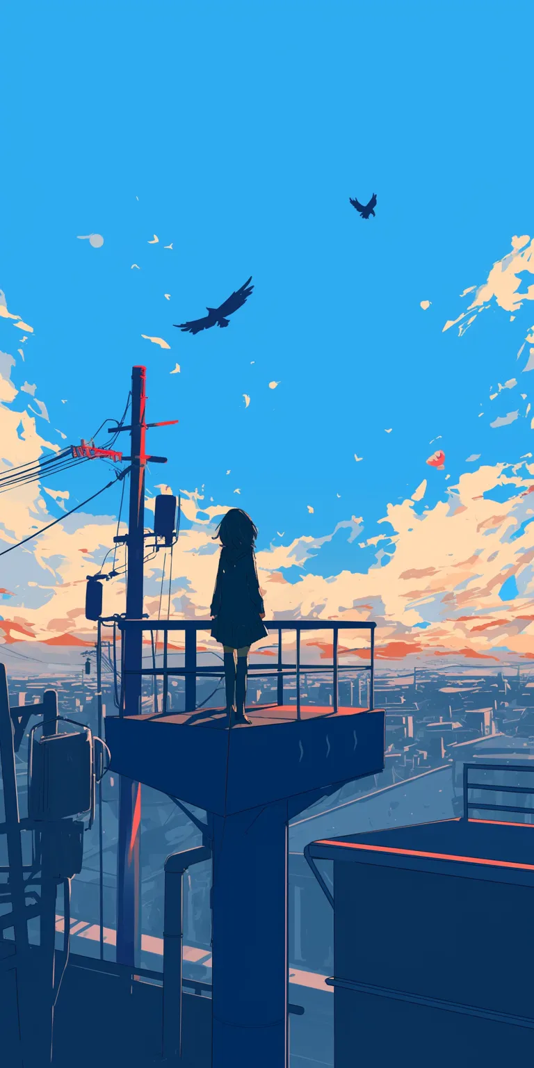 anime minimalist wallpaper flcl, sky, lofi, haru, champloo