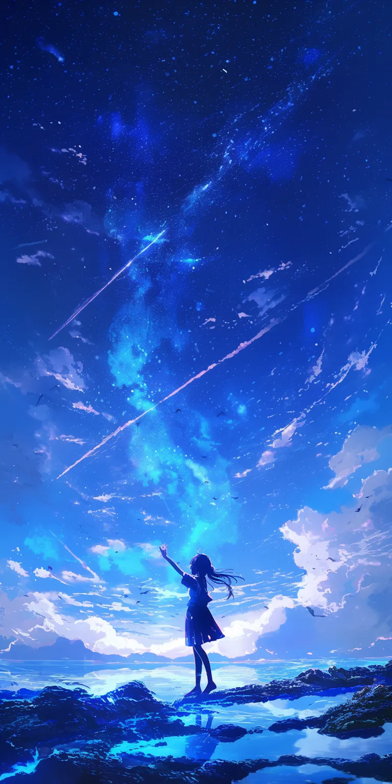 blue anime wallpaper sky, ciel, noragami, lockscreen, franxx