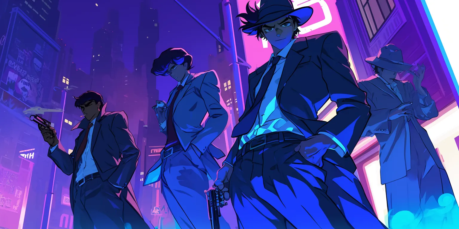 gangster wallpaper cartoon cyberpunk, mob, detective, backgrounds, watchers