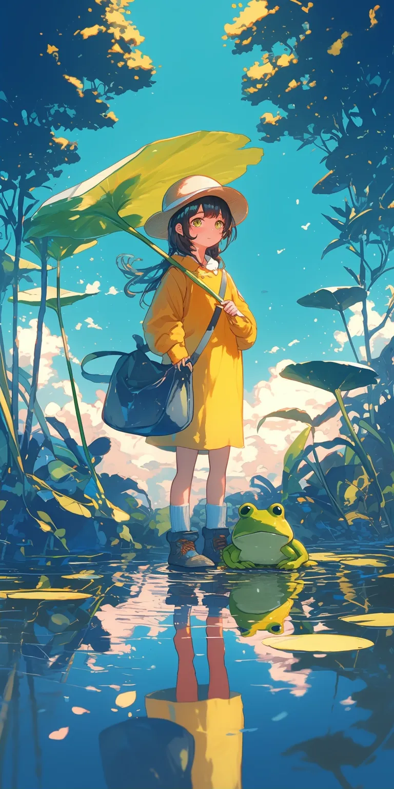 frog aesthetic wallpaper ghibli, ponyo, yellow, flcl, shinobu