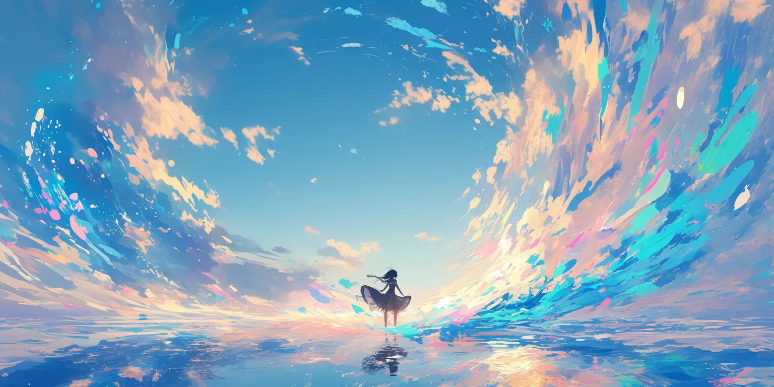 motion wallpapers ocean, sky, hatsune, evergarden, ciel