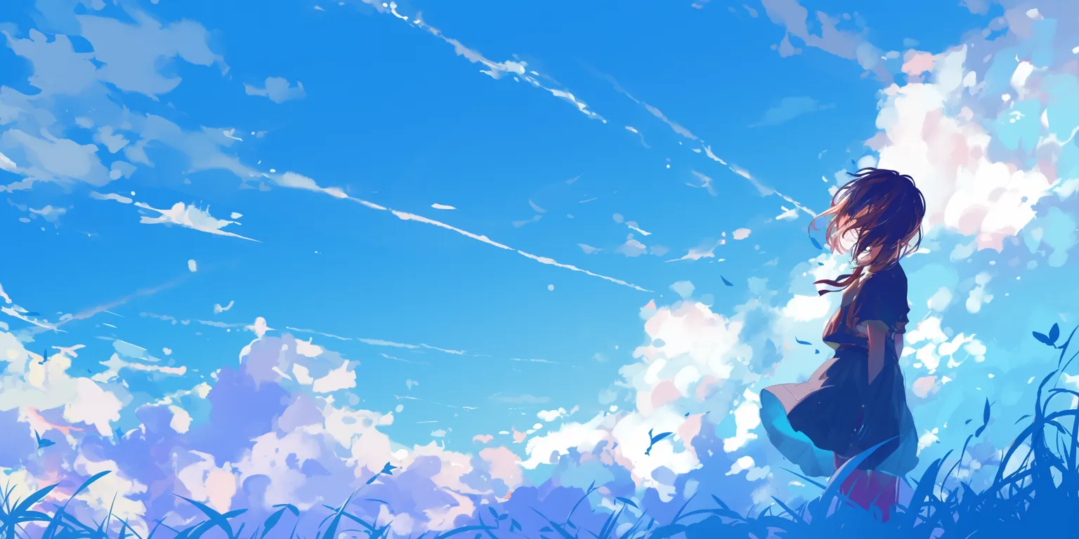 minimalist anime wallpaper sky, backgrounds, 3440x1440, ciel, 2560x1440